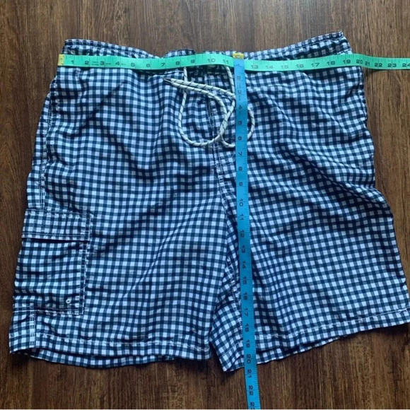 Goodfellow & Co Gingham Swim Board Shorts Navy Blue White XL - Picture 3 of 8